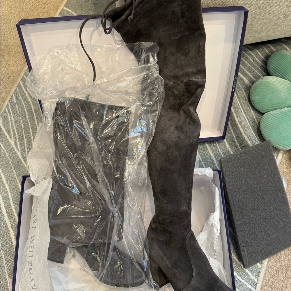 Stuart Weitzman Slate Suede Boots
